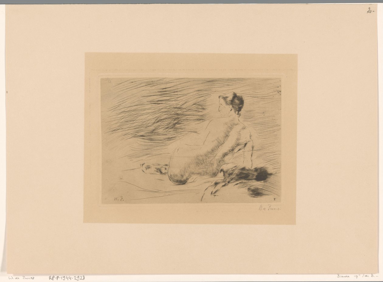 Leżąca naga kobieta Leżąca nago (tytuł oryginalny) autorstwa Willem de Zwart (signed by artist)