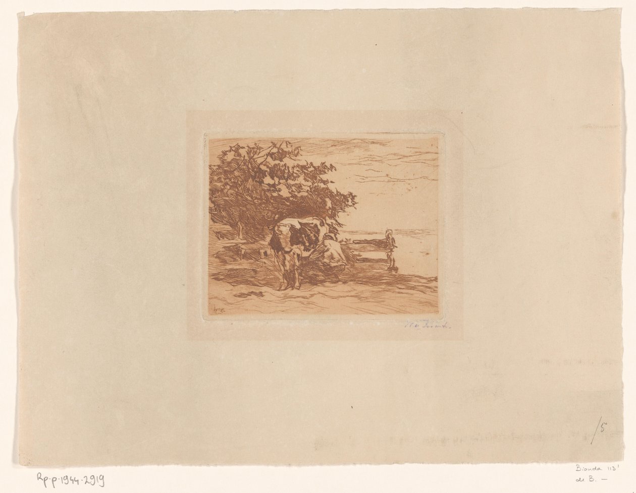 Dojenie Bur (tytuł oryginalny) autorstwa Willem de Zwart (signed by artist)