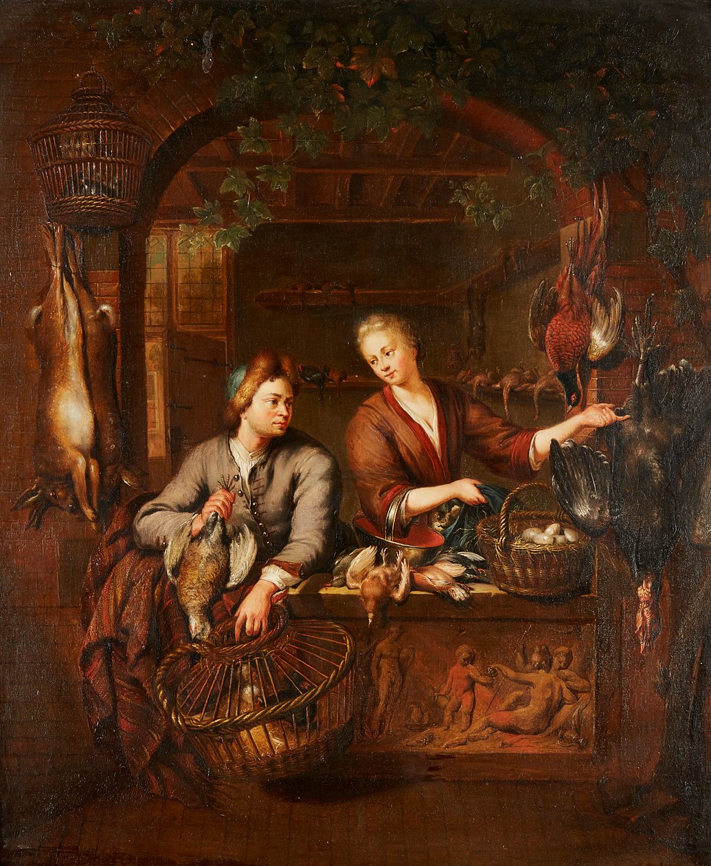 Licznik gier (olej na panelu) autorstwa Willem van (after) Mieris