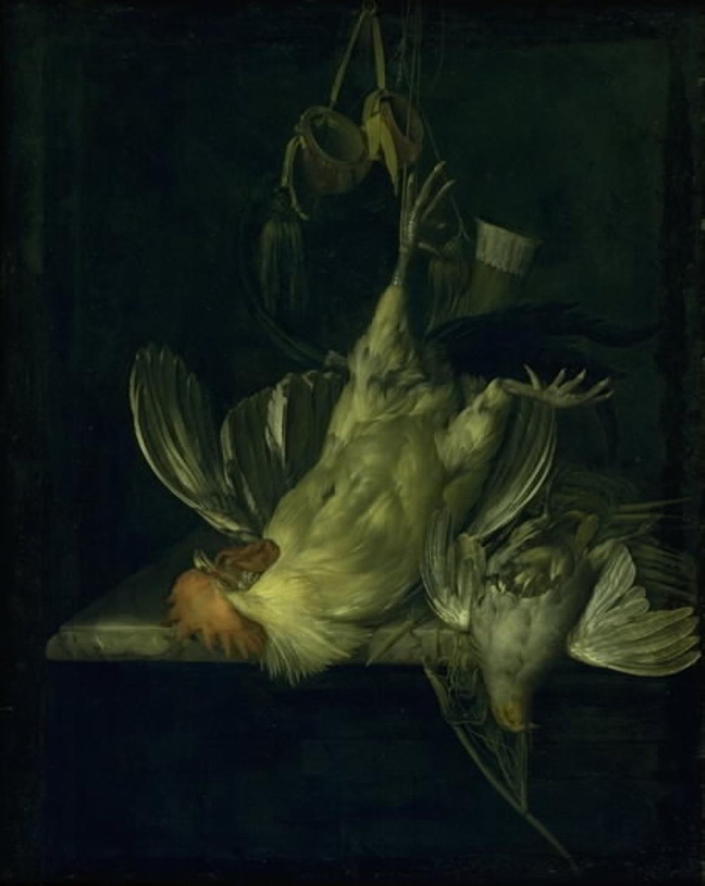Martwy biały kogut autorstwa Willem van Aelst