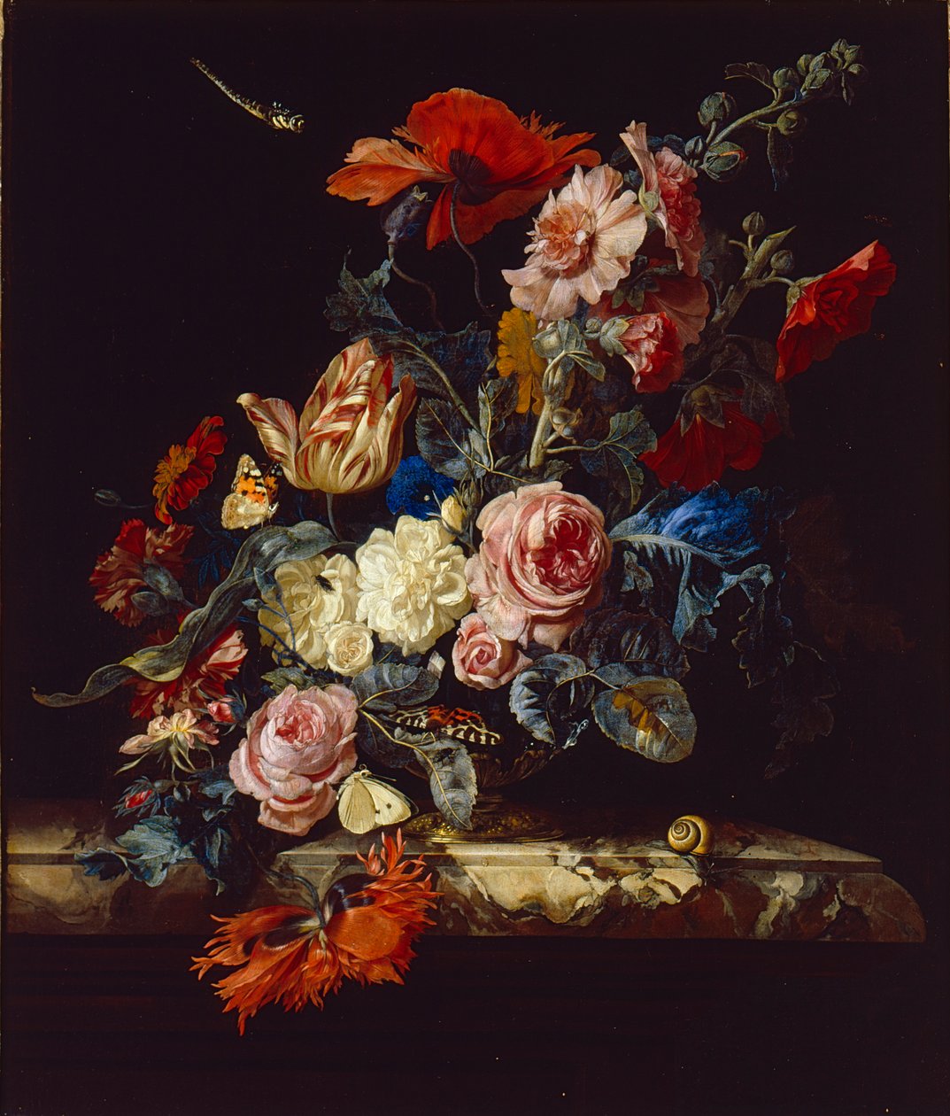 Wazon z kwiatami, 1663 autorstwa Willem van Aelst