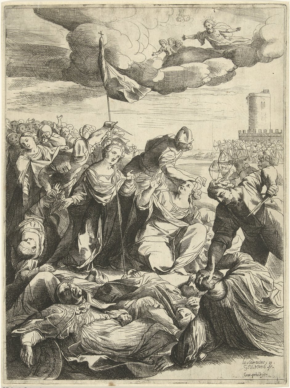 Święta Urszula oblegana przez Hunów autorstwa Willem van Haecht (II)