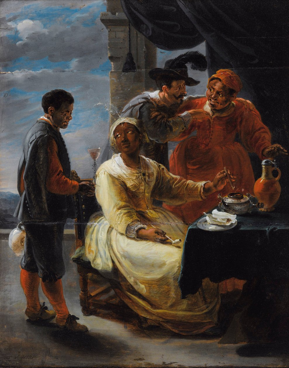 Degustacja tytoniu autorstwa Willem van Herp the Elder