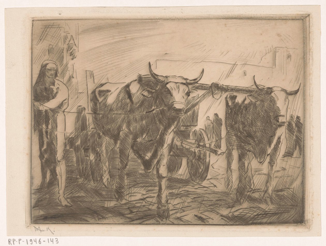 Ossewagen (tytuł oryginalny) autorstwa Willem van Konijnenburg (signed by artist)