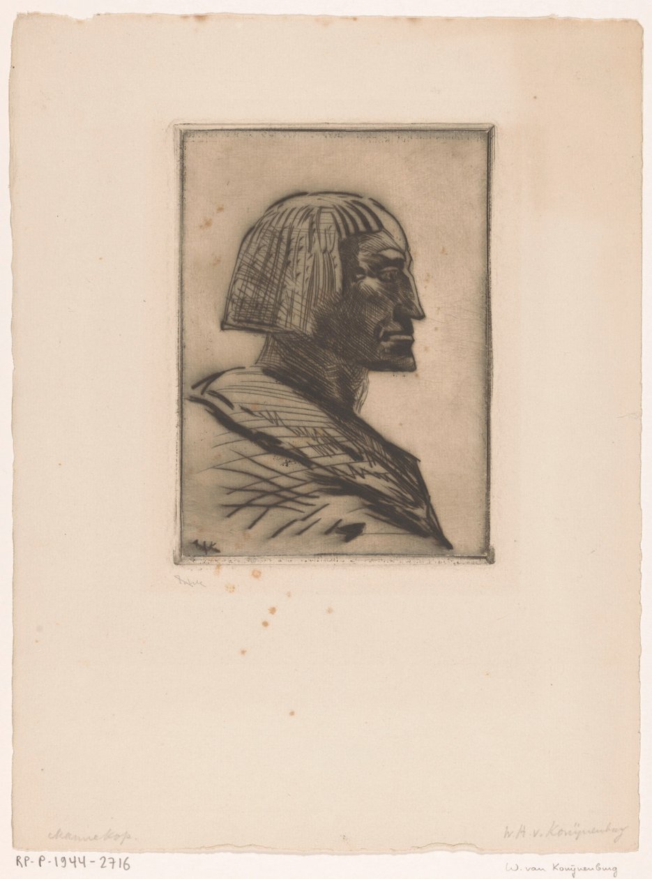 Portret egipskiego mężczyzny Egipcjanin (tytuł oryginalny) autorstwa Willem van Konijnenburg (signed by artist)