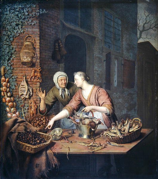 Stragan, ok. 1730 (olej na panelu) autorstwa Willem Van Mieris