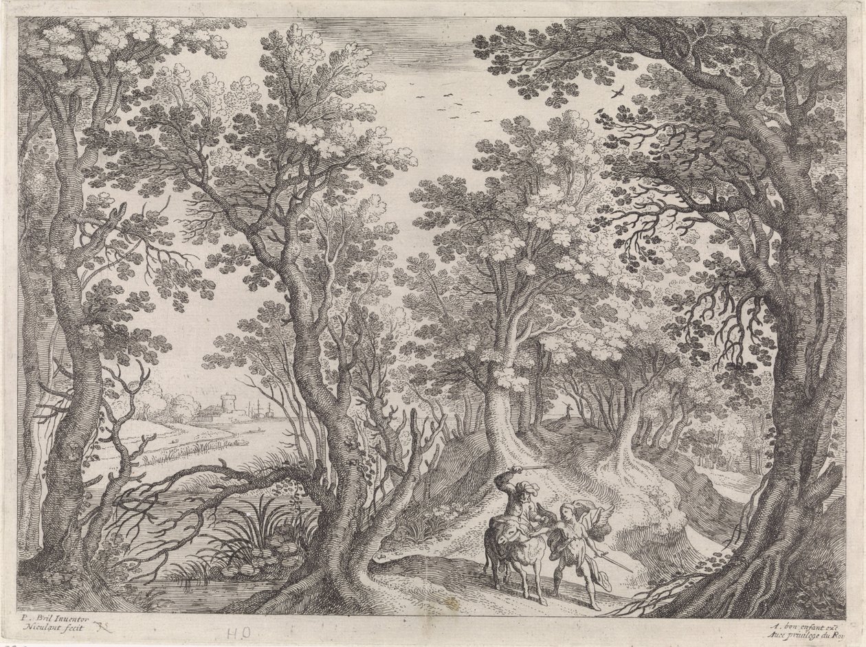 Balaam i osioł Włoskie pejzaże (tytuł serii) autorstwa Willem van Nieulandt (II)