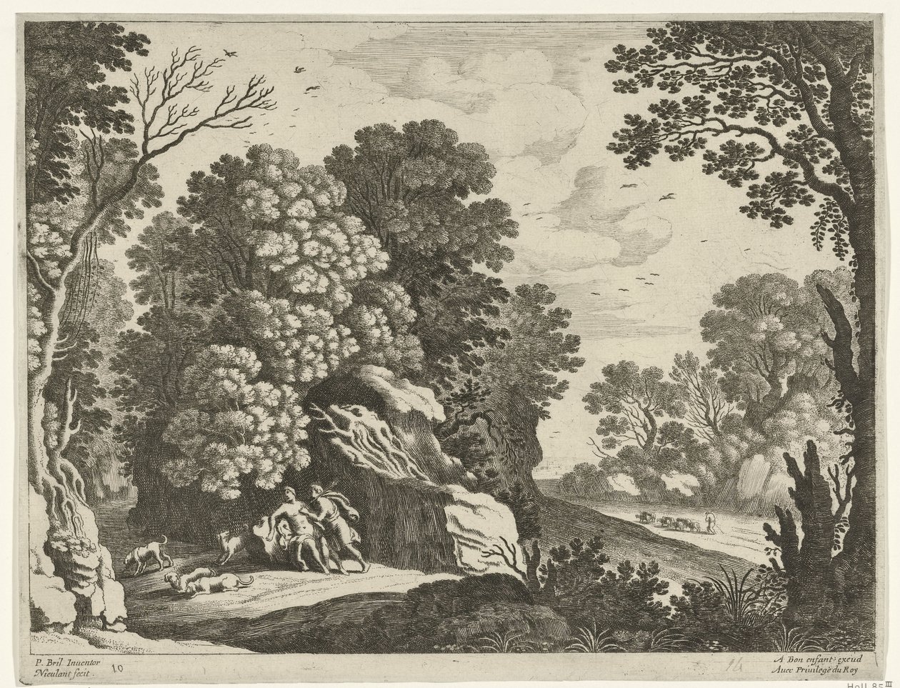 Cephalus i Procris Włoskie pejzaże (tytuł serii) autorstwa Willem van Nieulandt (II)