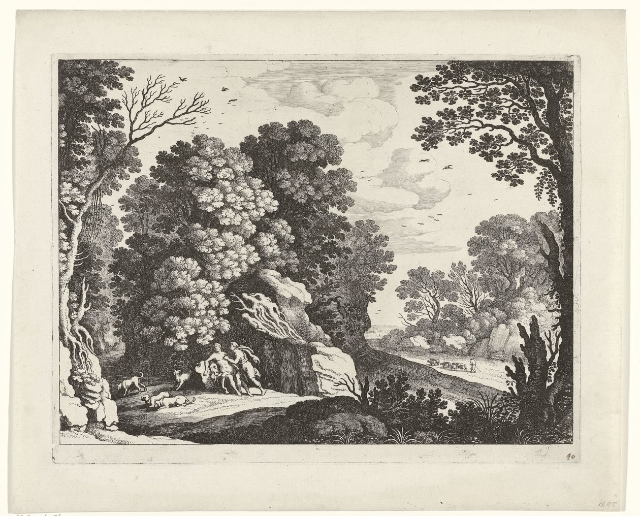 Cephalus i Procris Włoskie pejzaże (tytuł serii) autorstwa Willem van Nieulandt (II)