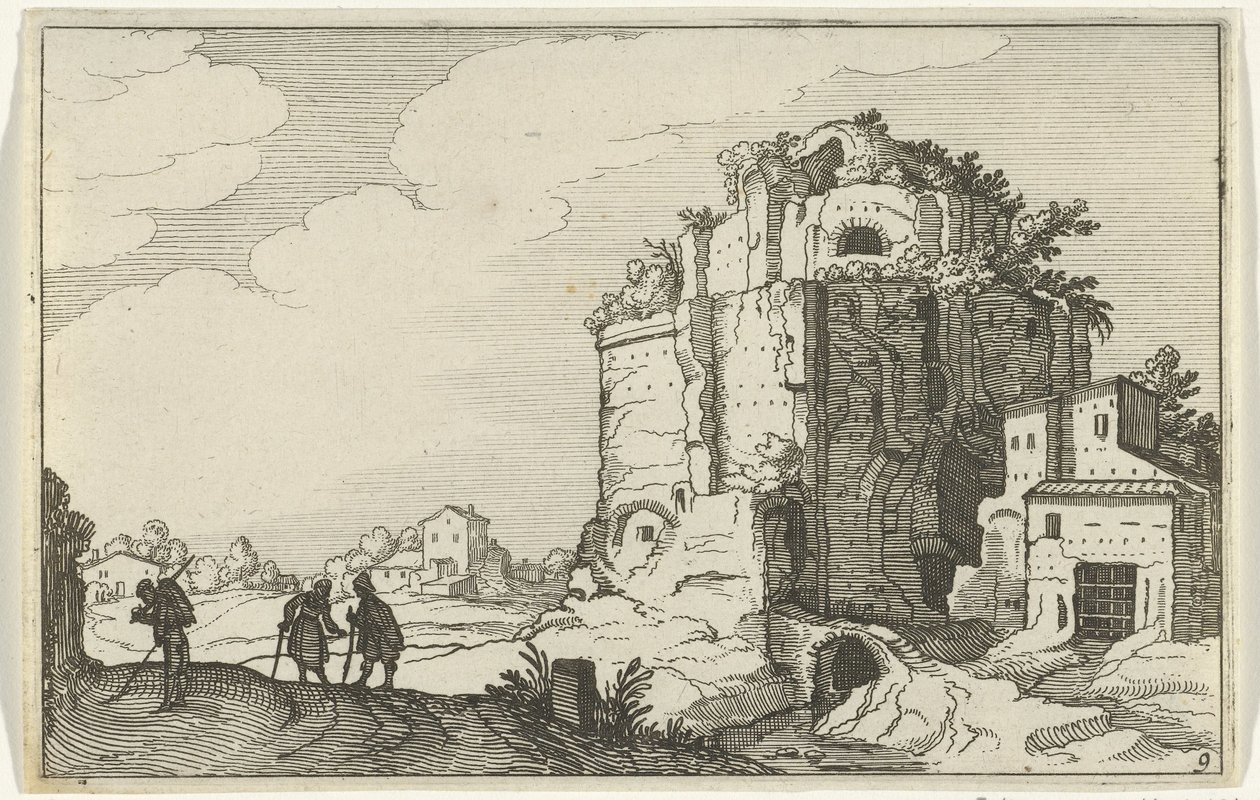 Ruiny rzymskie Rzymskie ruiny i nadmorskie krajobrazy (seria 1) (tytuł serii) autorstwa Willem van Nieulandt (II)
