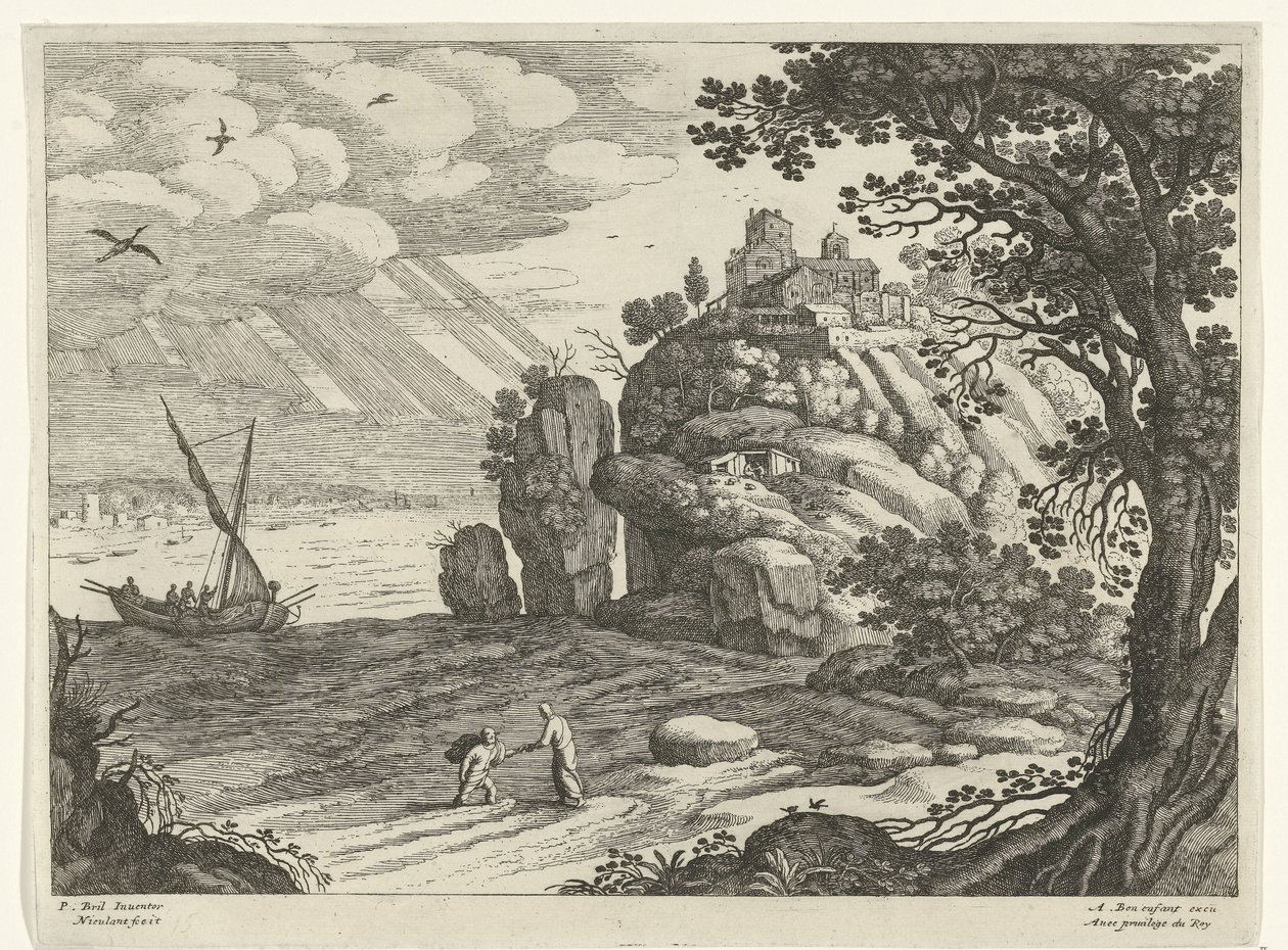 Cudowny Połów Włoskie pejzaże (tytuł serii) autorstwa Willem van Nieulandt (II)