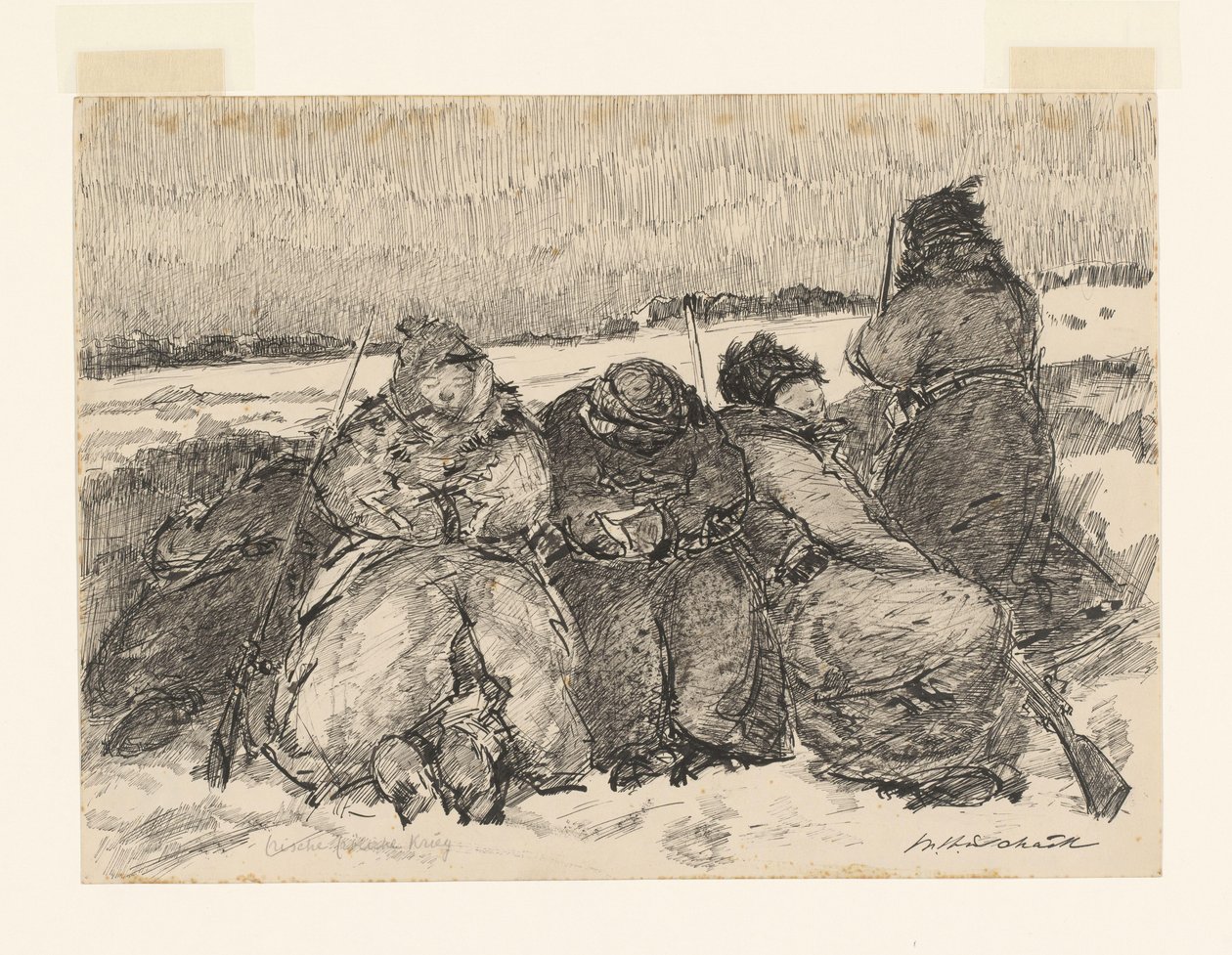Fresh Merry War (oryginalny tytuł na obiekcie) autorstwa Willem van Schaik (signed by artist)