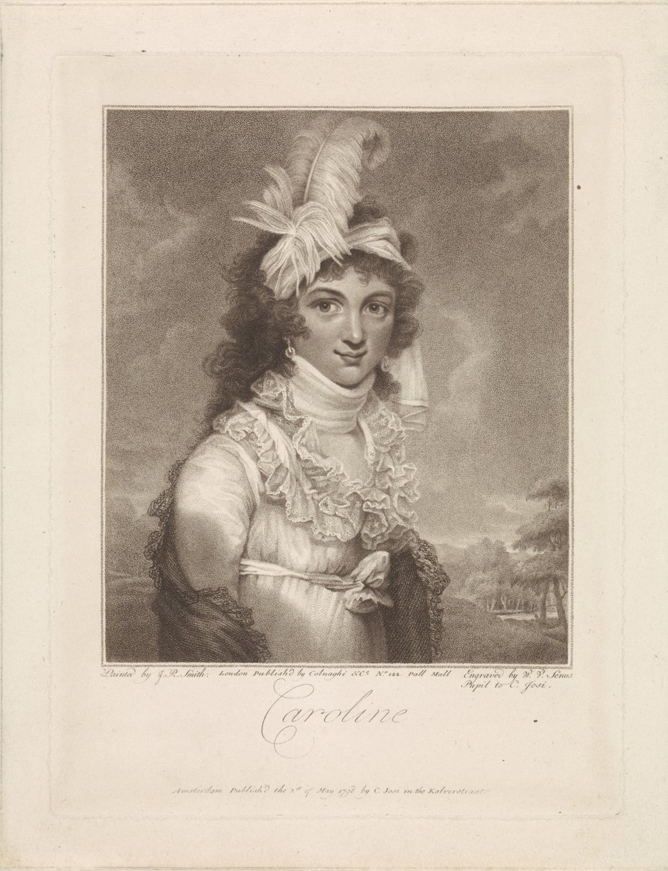 Portret Caroline Amalii Elisabeth z Brunszwiku-Wolfenbüttel autorstwa Willem van Senus