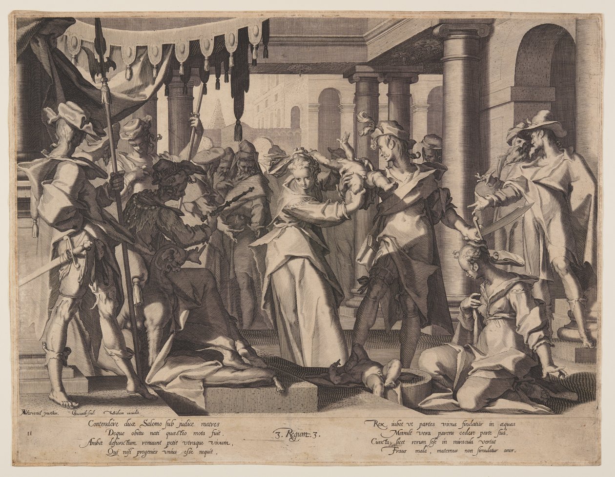 Wyrok Salomona, płyta 2 z Tronów Sprawiedliwości (Thronus Iustitiae) autorstwa Willem van Swanenburgh