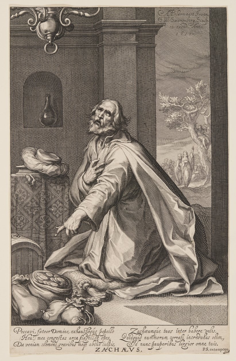 Zachaeus, z książki Grzesznicy Starego i Nowego Testamentu autorstwa Willem van Swanenburgh