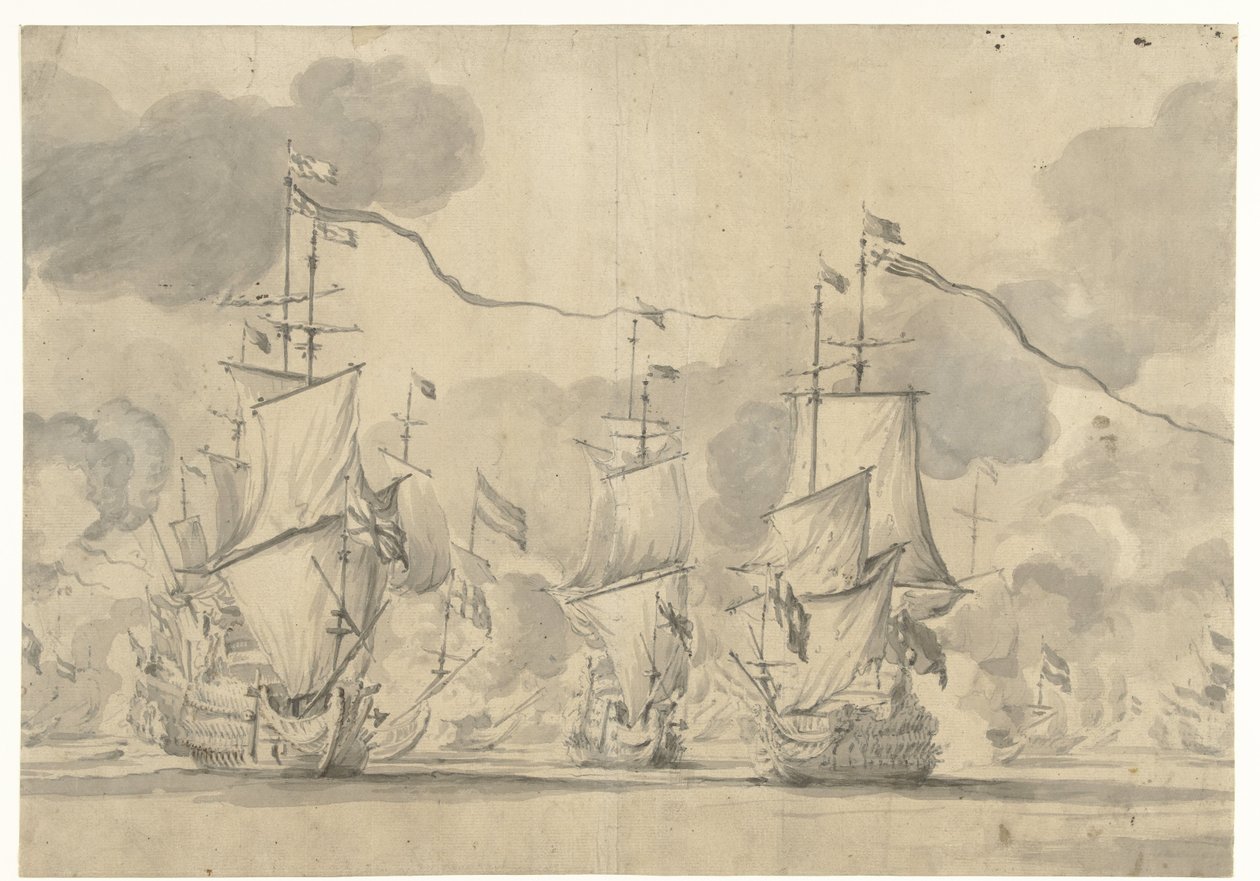 Bitwa pod Lowestoft 13 czerwca 1665 autorstwa Willem van de Velde (I)