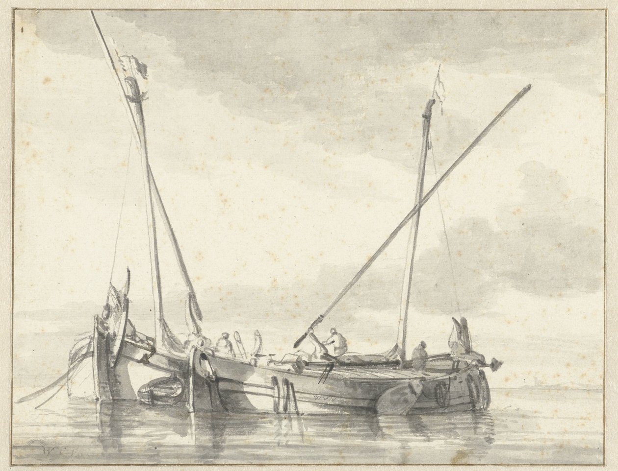 Dwa małe statki autorstwa Willem van de Velde (II)