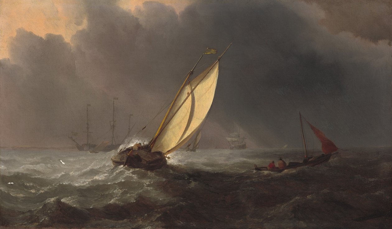 Przed burzą, ok. godz. 1700. autorstwa Willem van de Velde the Younger