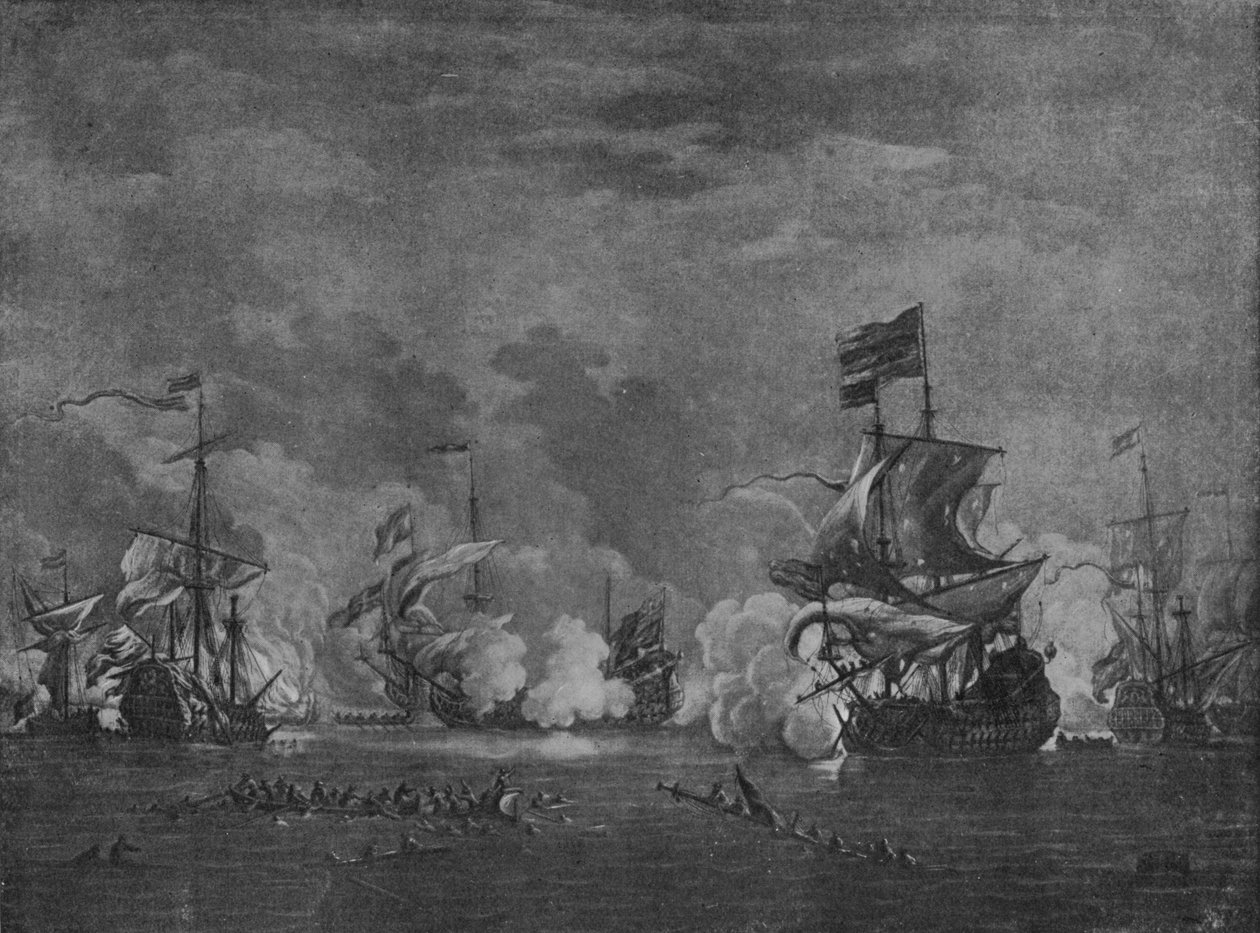 Sir Edward Spragge i Cornelius Tromp, koniec XVII wieku autorstwa Willem van de Velde the Younger