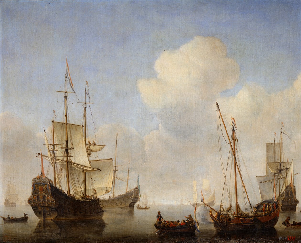 Dywizjon holenderski na wybrzeżu Afryki Zachodniej, lata 60. XVII wieku. autorstwa Willem van de Velde the Younger