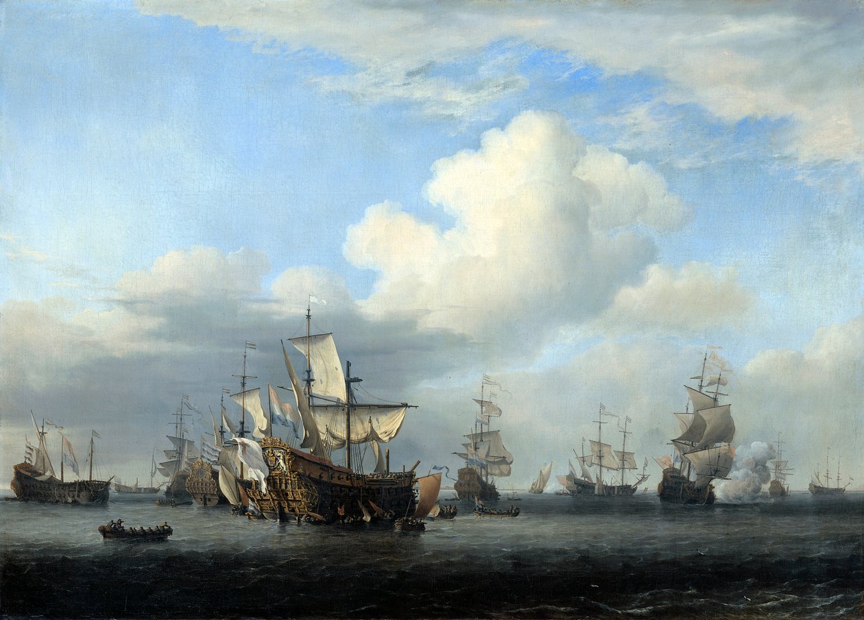Schwytany Swiftsure, Seven Oaks, Loyal George i Convertine..., c1666 autorstwa Willem van de Velde the Younger