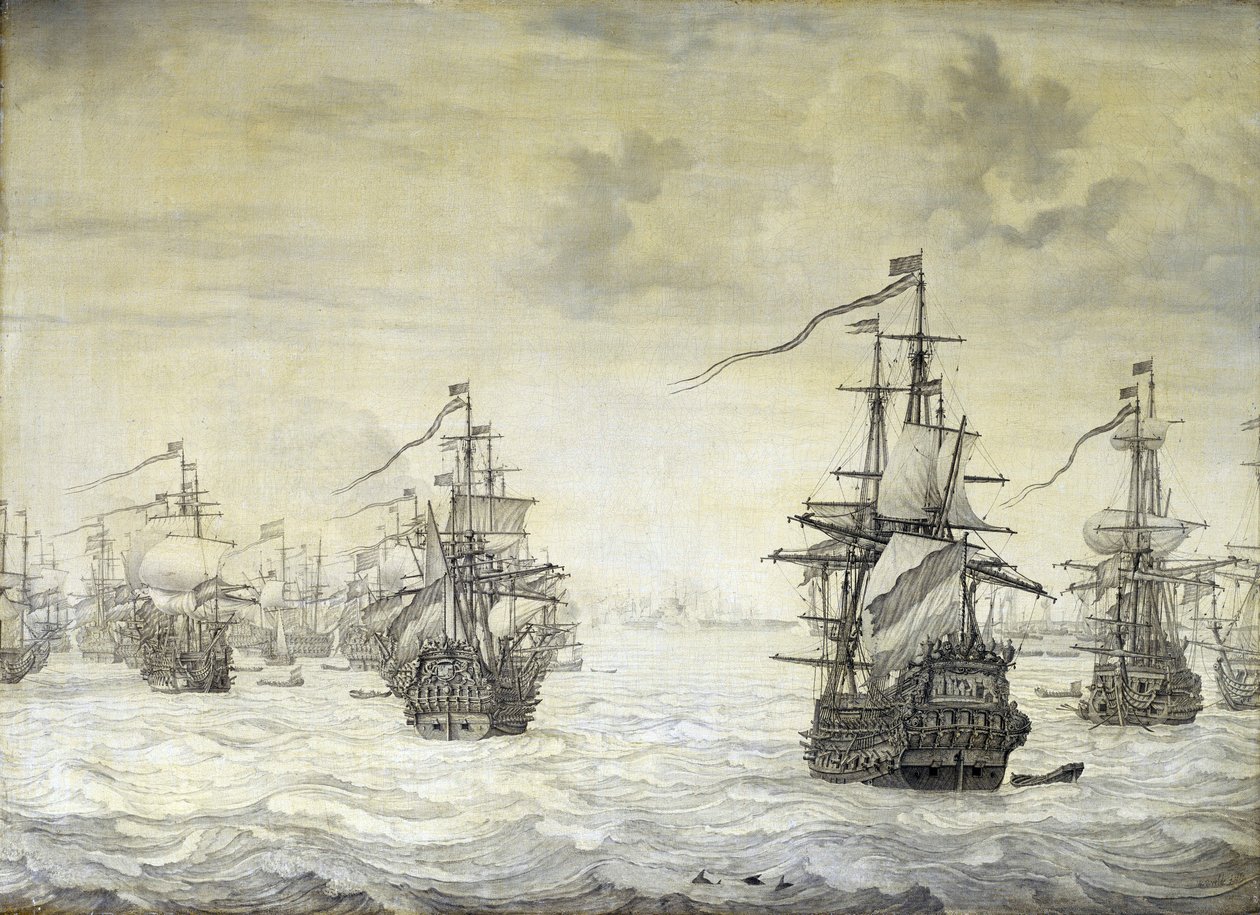 Druga wojna angielsko-holenderska (angielsko-holenderska) autorstwa Willem van de the Elder Velde
