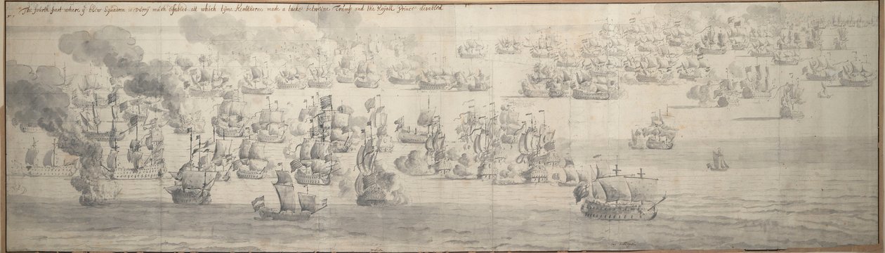 Bitwa o Texel (Kijkduin) autorstwa Willem van de the Elder Velde