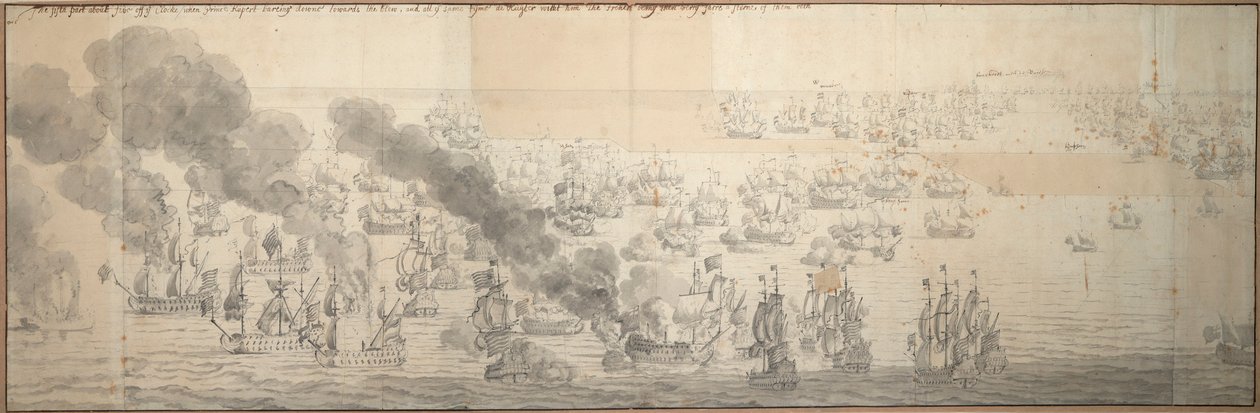 Bitwa o Texel (Kijkduin) autorstwa Willem van de the Elder Velde