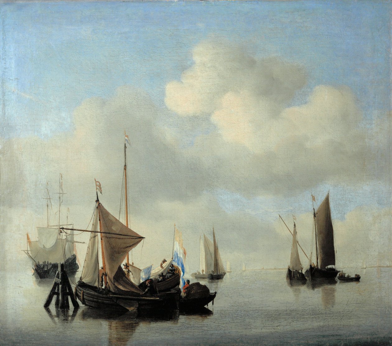 Marine przy spokojnej pogodzie ... autorstwa Willem van de the Younger Velde