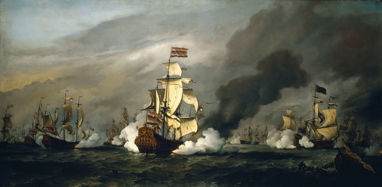 Bitwa o Texel autorstwa Willem van de Velde the Younger