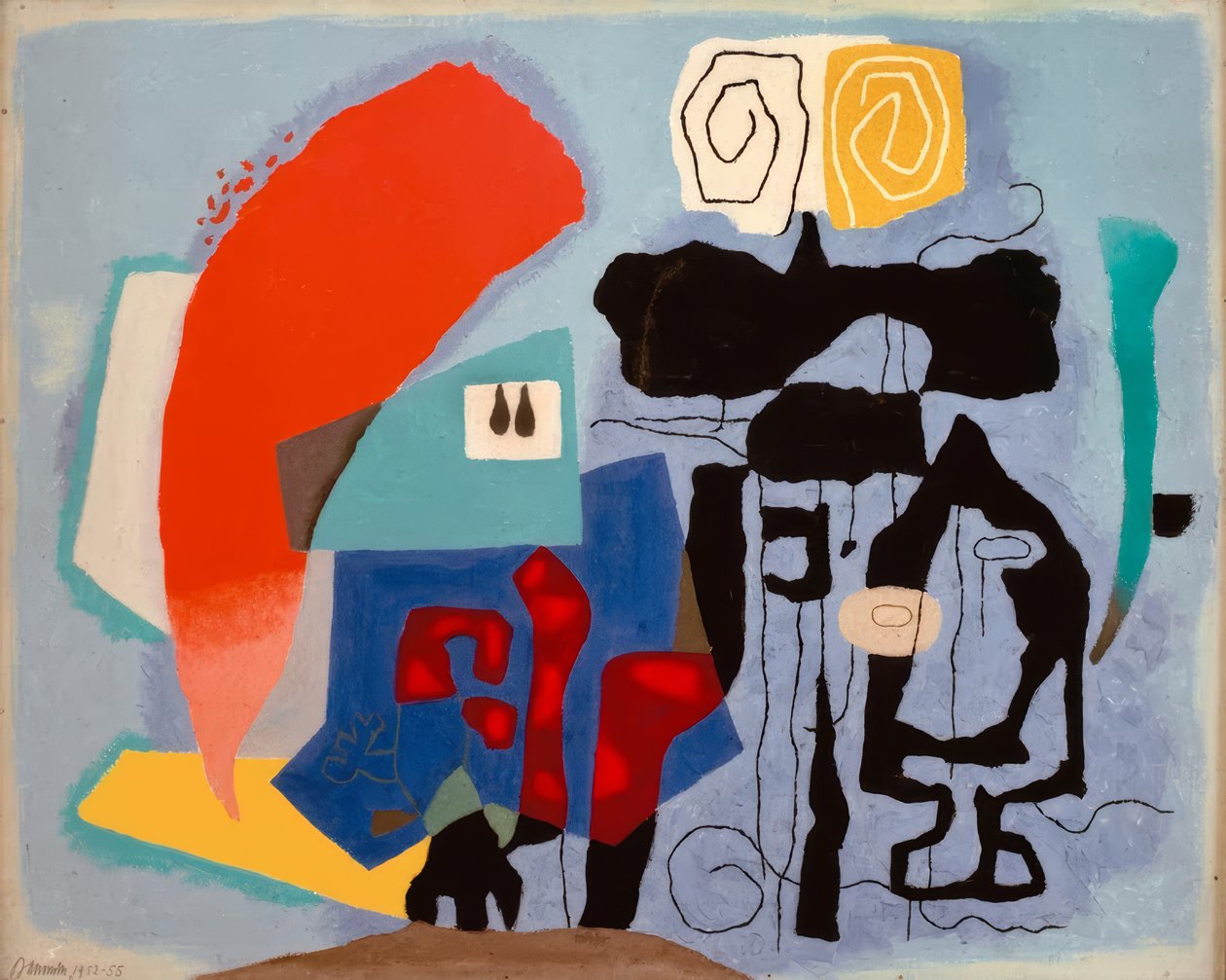 Faust na niebieskim tle autorstwa Willi Baumeister