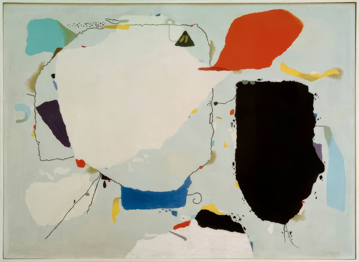 Monturi na czerwono i niebiesko autorstwa Willi Baumeister