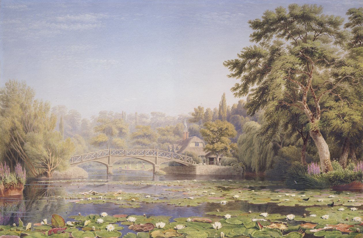 Rustykalny most i domek Nuneham Courtenay w pobliżu Abingdon (toaleta i kolor nadwozia na papierze) autorstwa Joseph Mallord William Turner