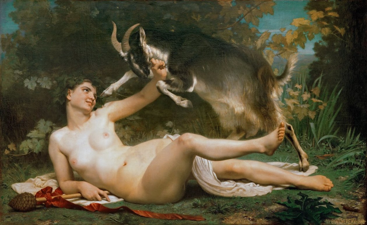 Bachante walcząca z kozą autorstwa William Adolphe Bouguereau