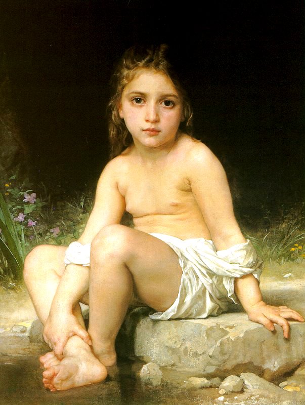 Kąpiące się dziecko autorstwa William Adolphe Bouguereau