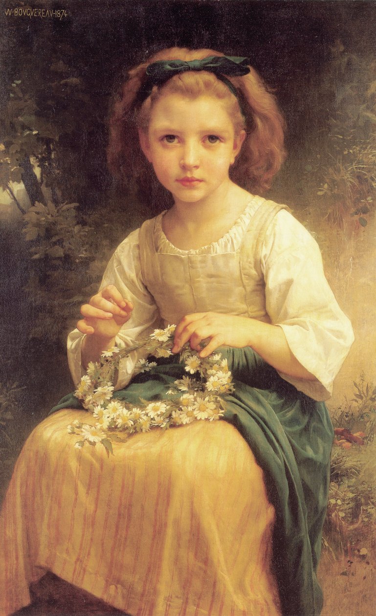 Dziecko splatające koronę autorstwa William Adolphe Bouguereau