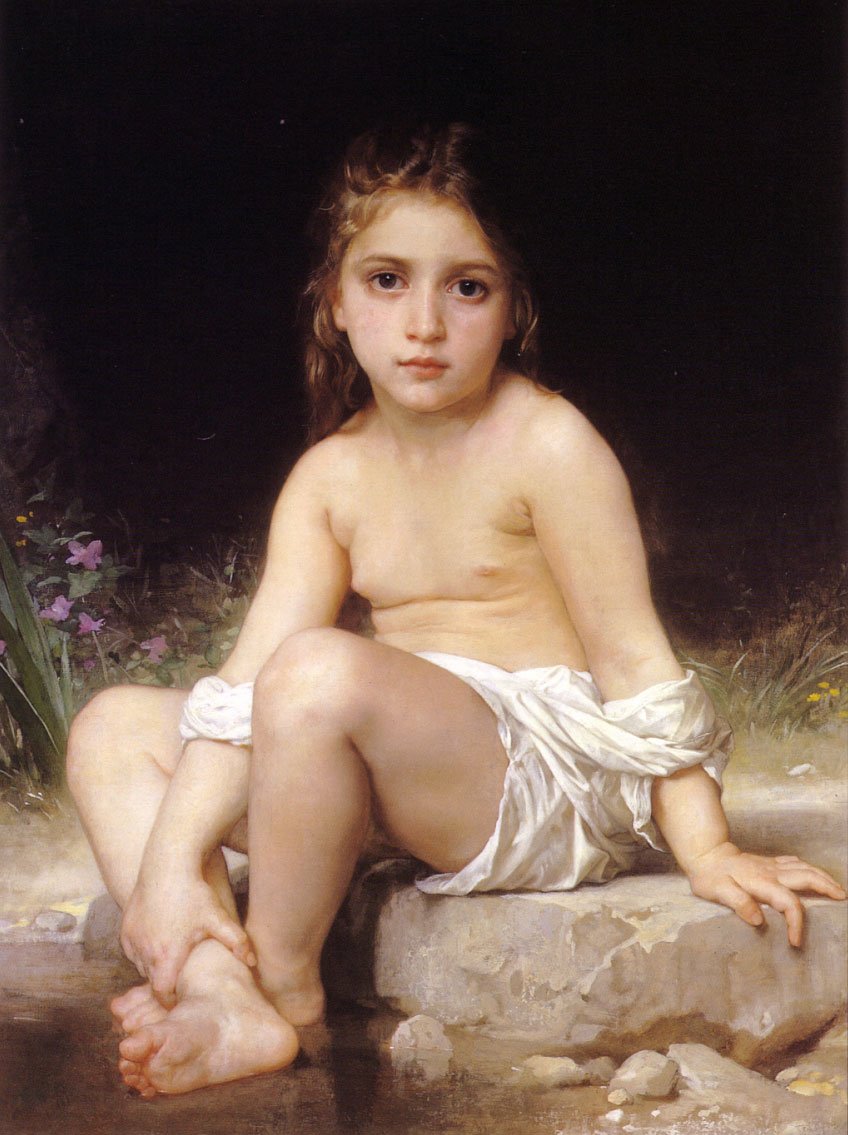 Dziecko w kąpieli autorstwa William Adolphe Bouguereau