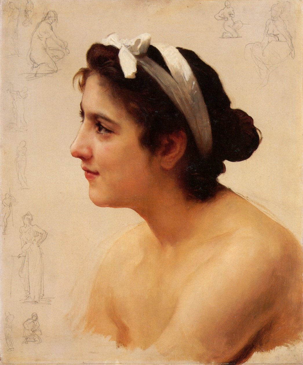 Studium kobiety za ofiarowanie miłości autorstwa William Adolphe Bouguereau