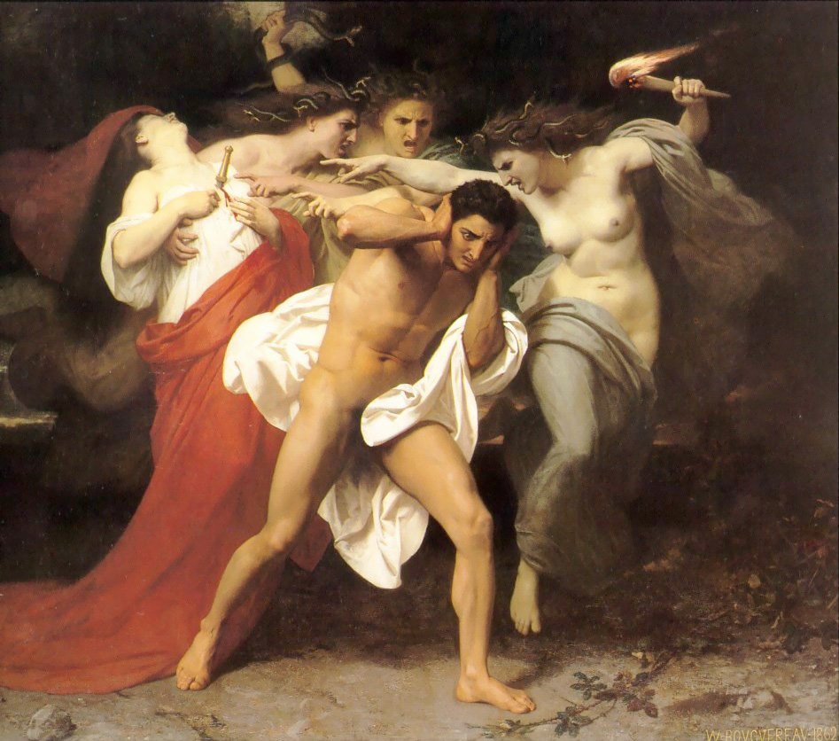 Wyrzuty sumienia Orestes autorstwa William Adolphe Bouguereau