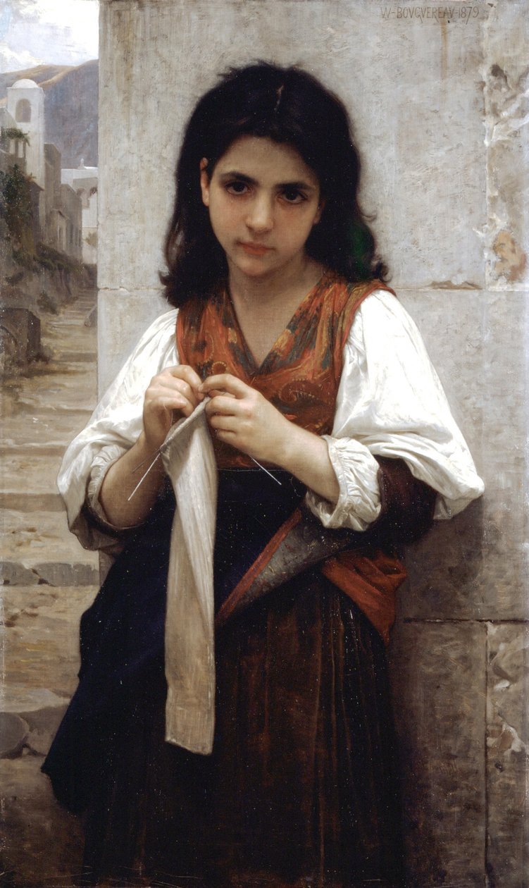 Maszyna dziewiarska autorstwa William Adolphe Bouguereau