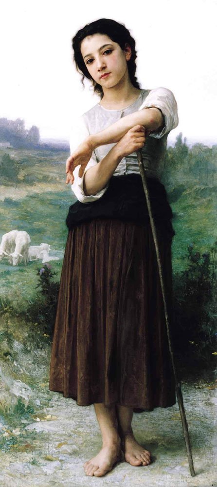 Młoda pasterka stojąca autorstwa William Adolphe Bouguereau