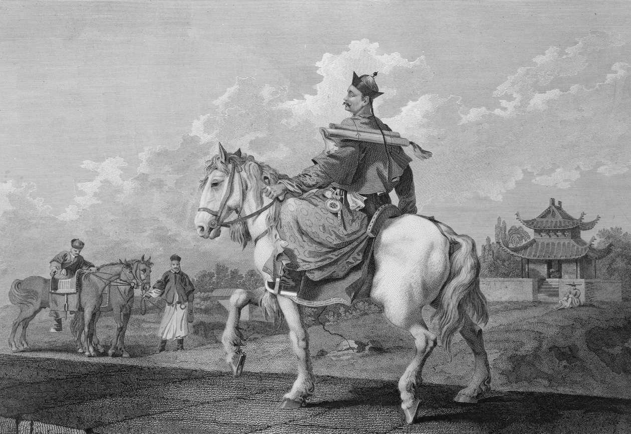 A Quan or Mandarin Bearing a Letter from the Emperor of China, rytowane przez Wilsona, opublikowane przez G. Nicol, 1796 autorstwa William Alexander
