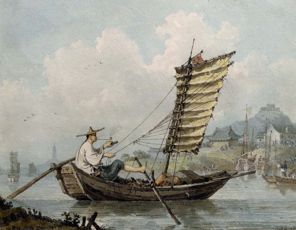 Chiński marynarz palący w śmieciach, 1795 (wc) autorstwa William Alexander