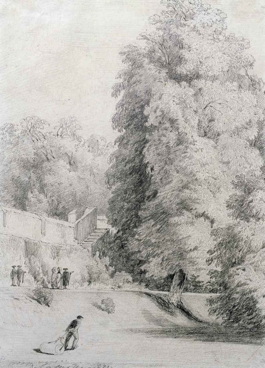 Ogród New College, 1821 autorstwa William Alfred Delamotte