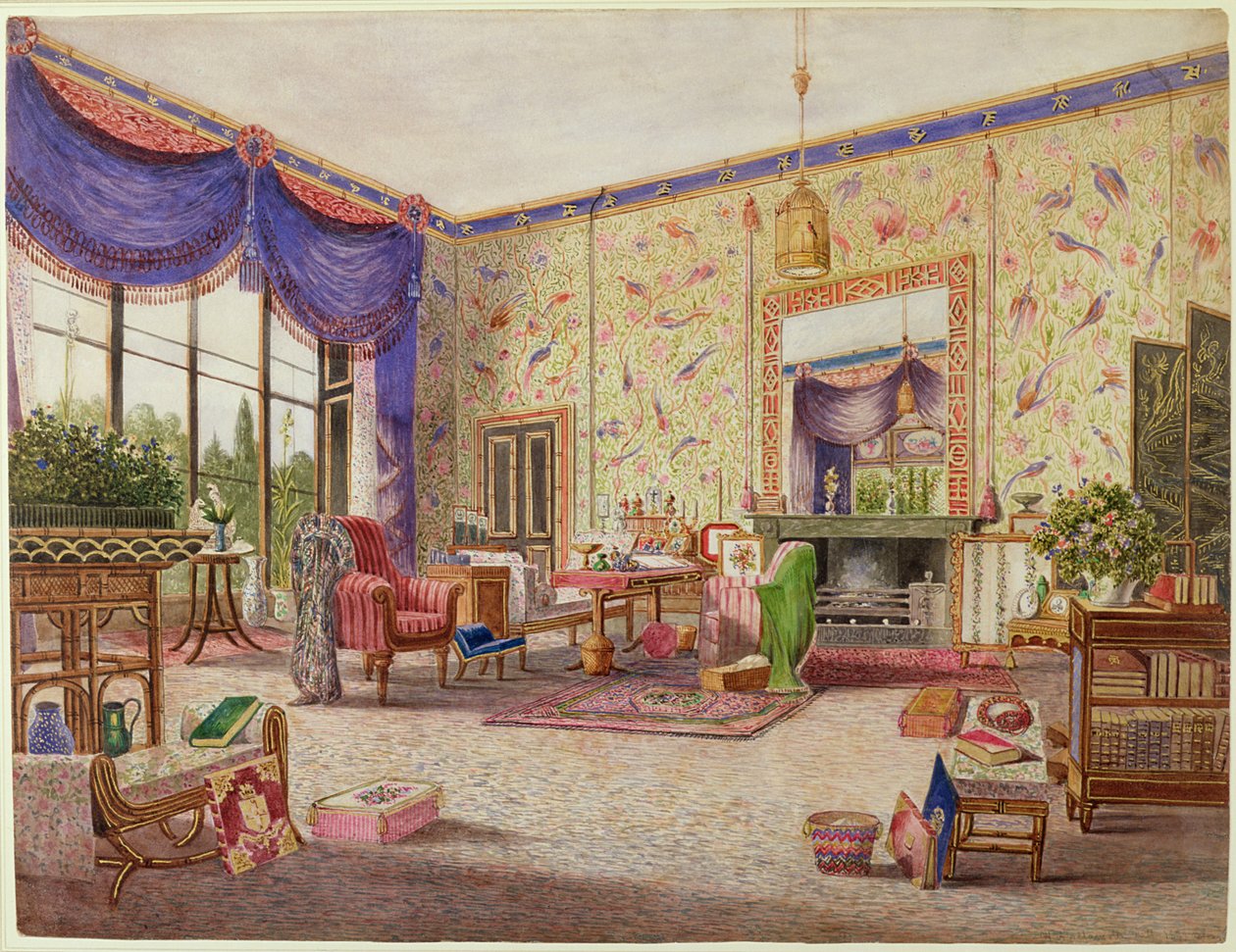 The Chinese Drawing Room, Middleton Park, Oxfordshire, 1839 (patrz także 43369) autorstwa William Alfred Delamotte