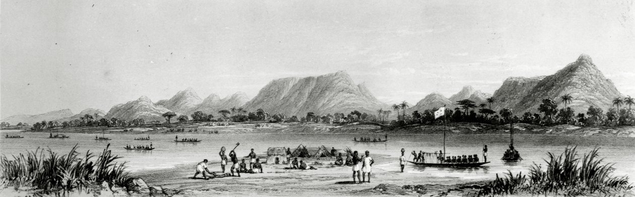 Mountains und Market Canoes near Bokwen, from 