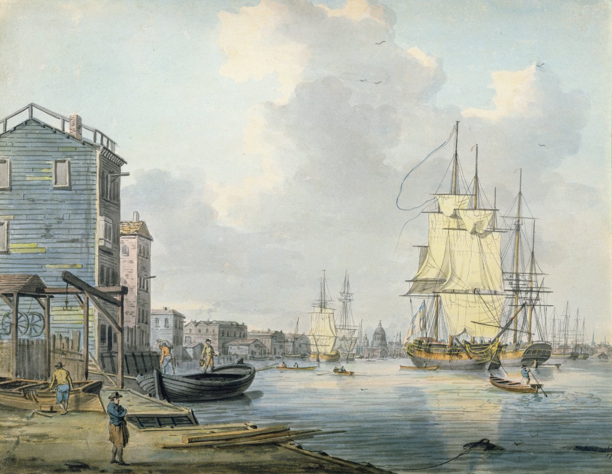 Tamiza w Rotherhithe, lata dziewięćdziesiąte XVII wieku, autorstwa William Anderson