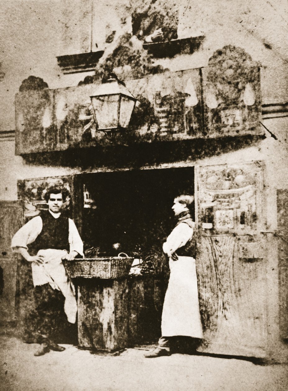 Sklep spożywczy, Petersburg, ok. 1868 (zdjęcie w sepii) autorstwa William Andreevich Carrick