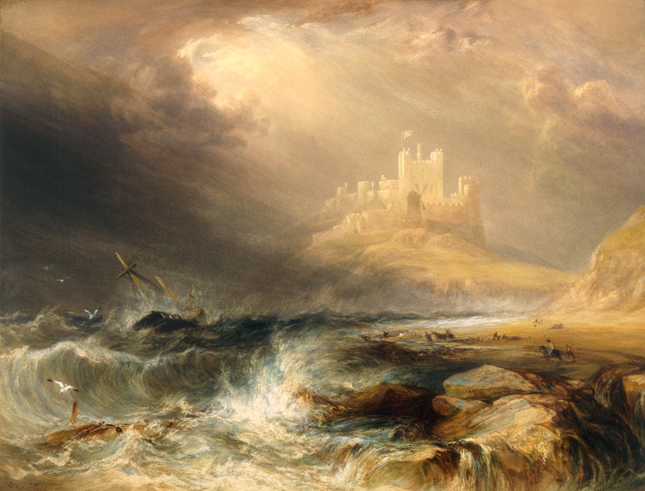 Zamek Bamburgh autorstwa William Andrews Nesfield