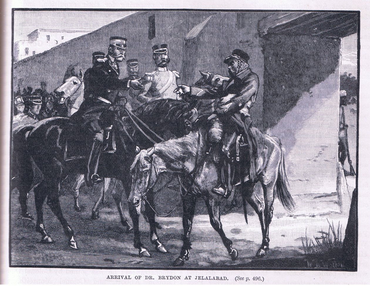 Przybycie Brydona w JelalabAD AD 1842 autorstwa William Barnes Wollen